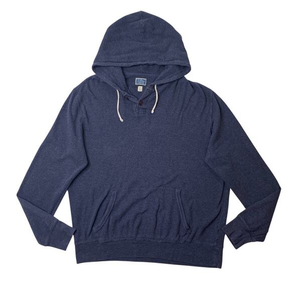 J Crew Hoodie Mens Large Windsor Cotton Vintage Fleece Thermal Henley Sweatshirt - Picture 1 of 11